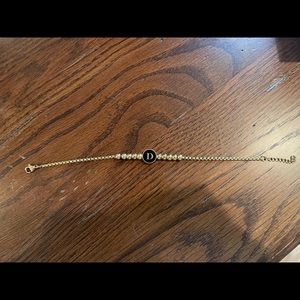 🎯 3 for $15: NWOT black and gold letter D bracelet